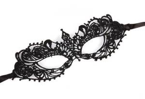 Чёрная ажурная маска Кэролин
