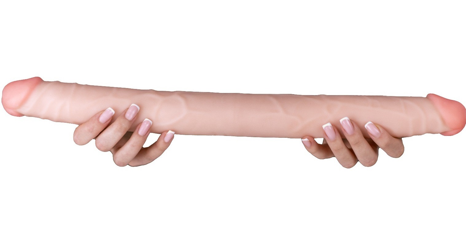 Двойной фаллоимитатор из киберкожи 46 см