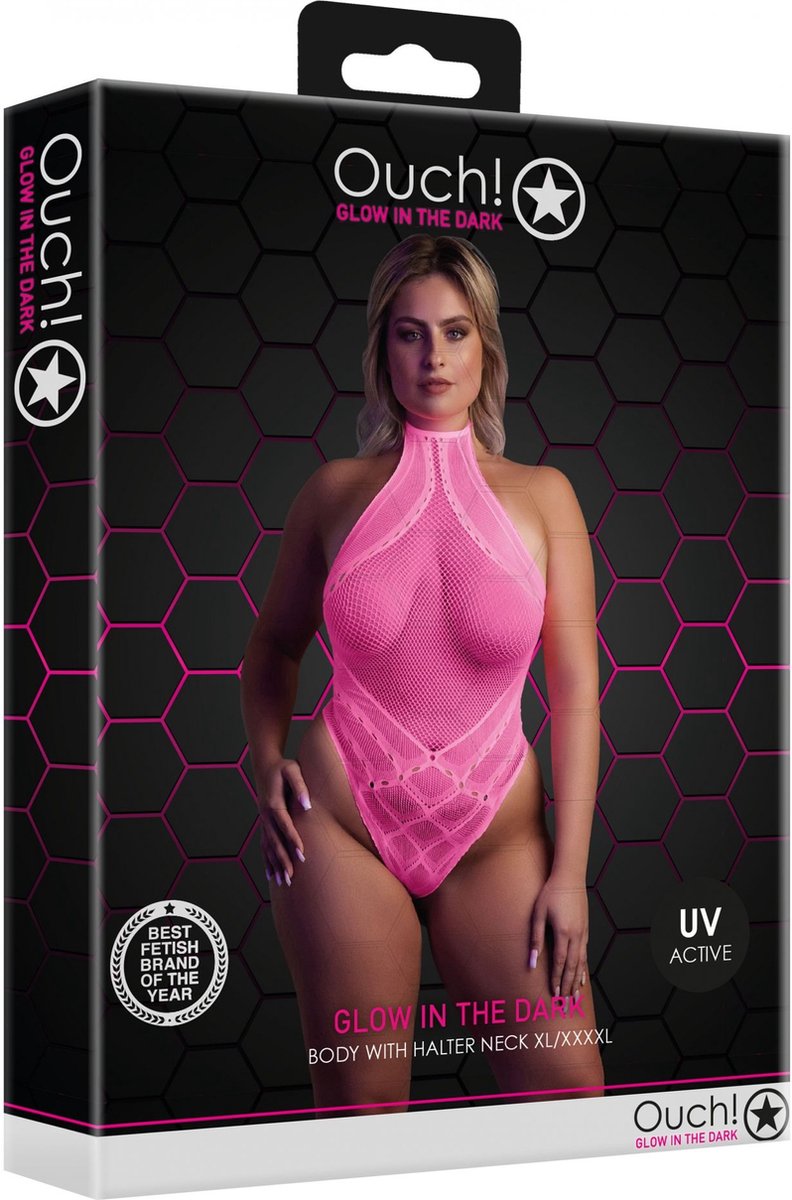Шикарный боди Neon розовый  XL/XXXXL