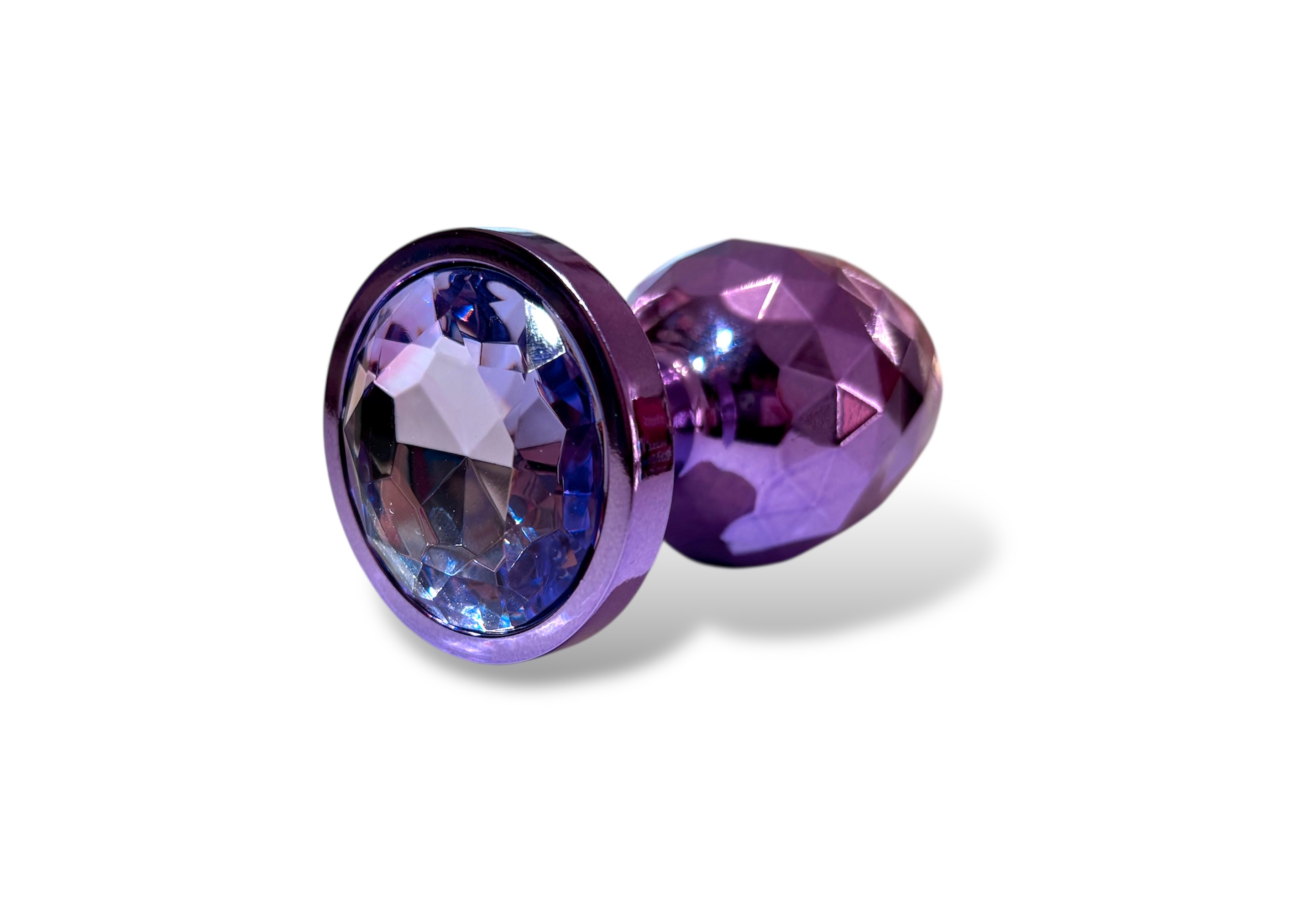 Большая текстурная анальная пробка фиолетовая