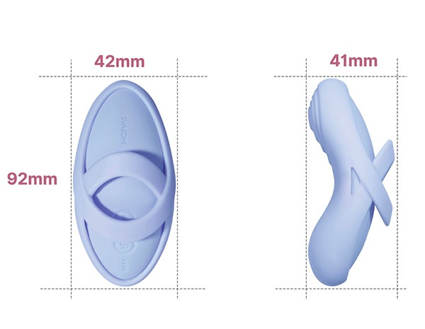 Вибратор голубого цвета на палец Svakom Ehno 2 с нагревом