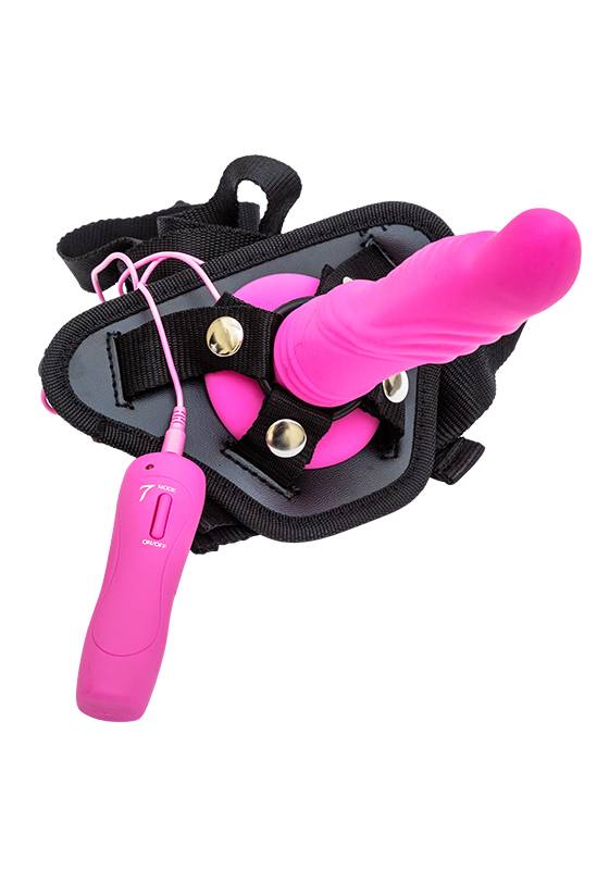 Вибрострапон поясной Strap-on Ripple Dildo Pink