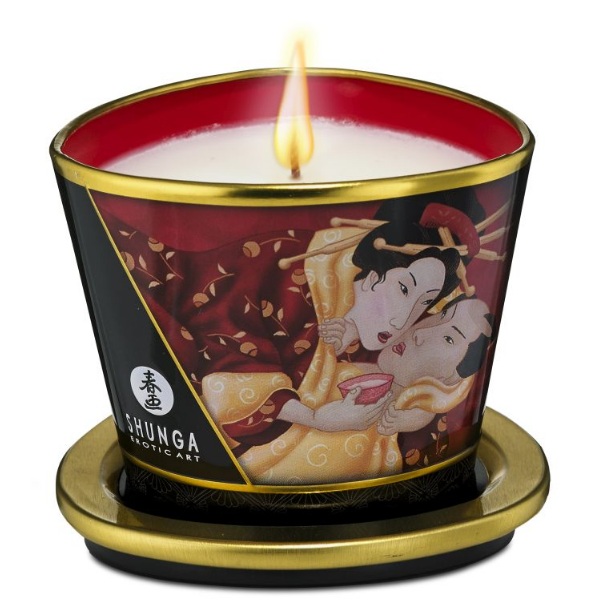 Массажная свеча Shunga Клубничное вино 170 гр