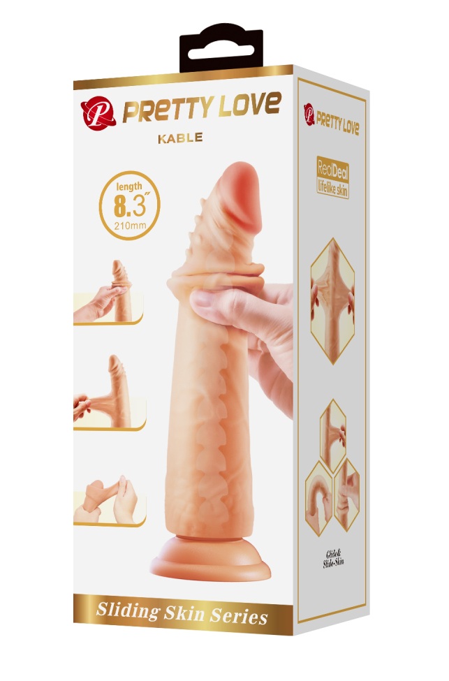 Фаллос гибкий с подвижной кожей Kable