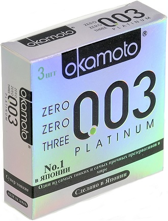 Презервативы Окамото Супер тонкие 003 Platinum №3