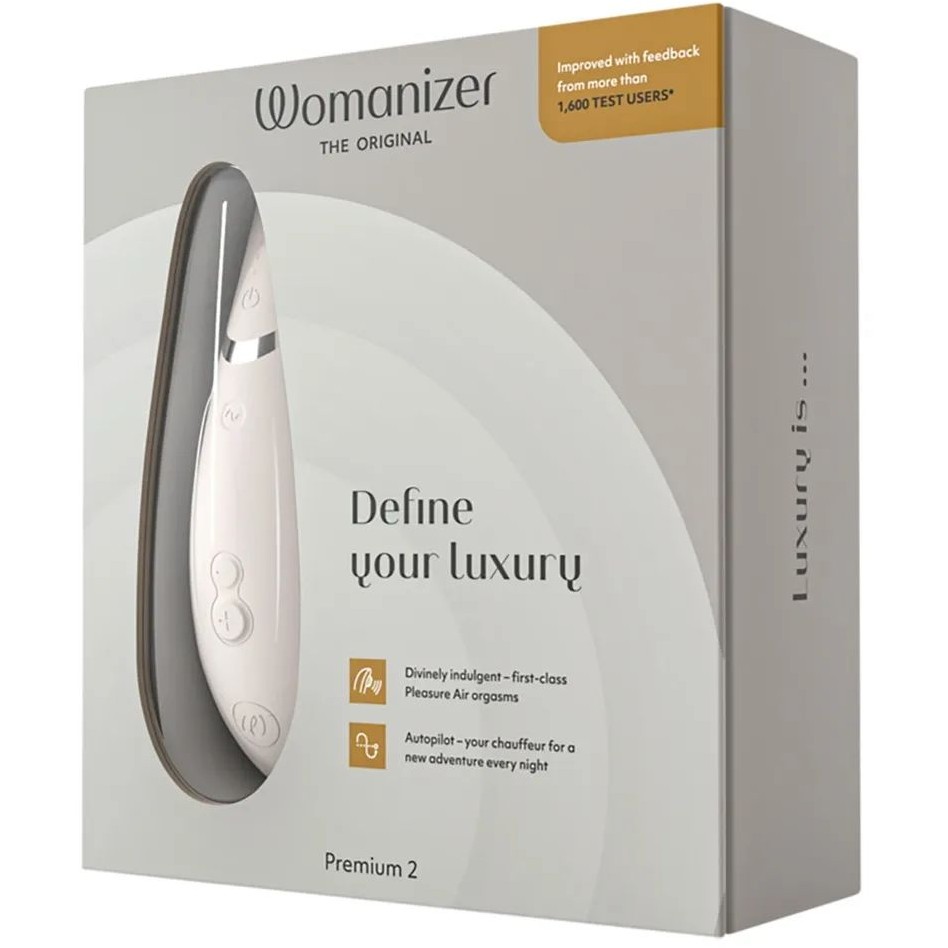 Серый клиторальный стимулятор Womanizer Premium 2