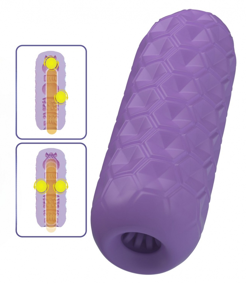 Фиолетовый мастурбатор Venus-X Twin balls с массажными шариками