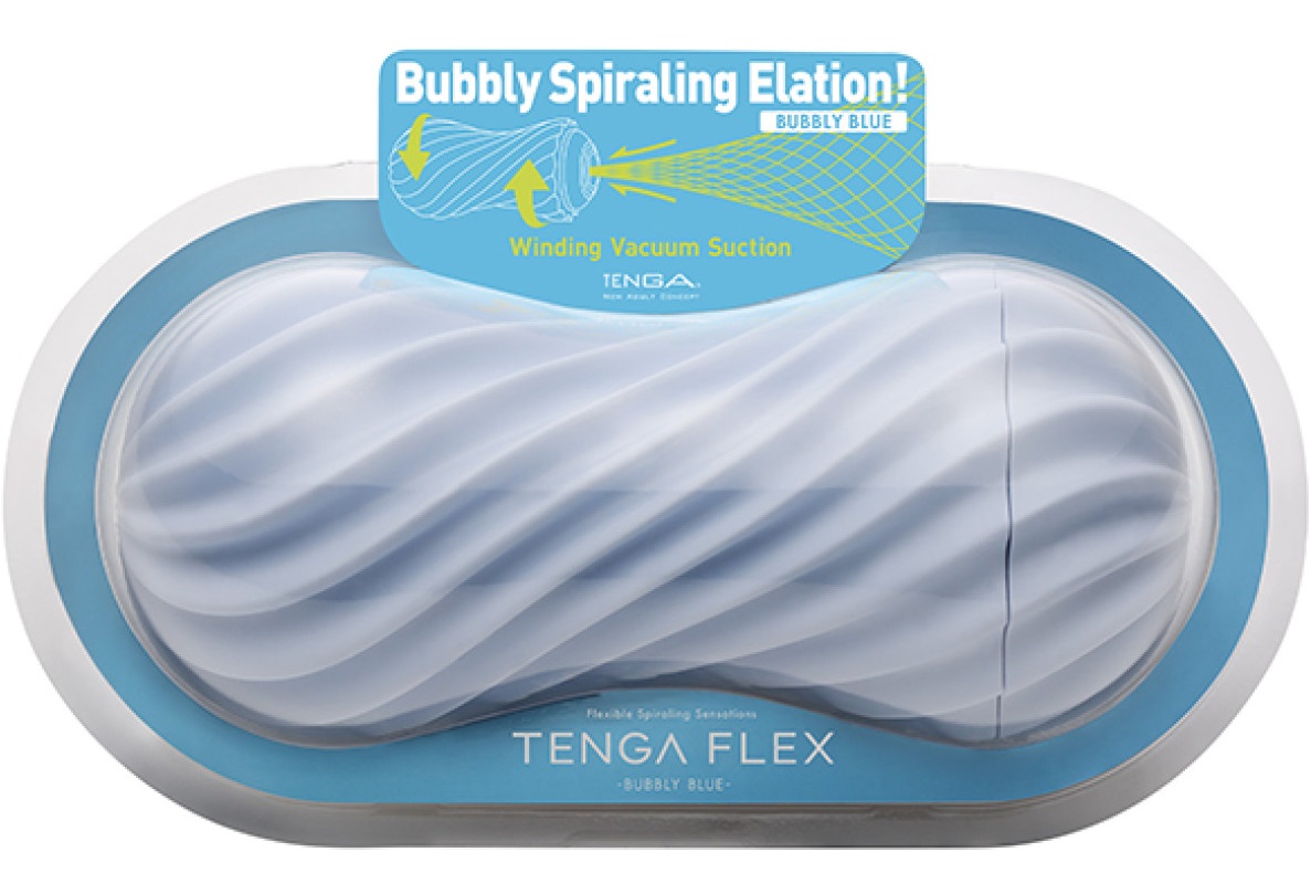 Мастурбатор Tenga Flex Bubbly Blue с вращением