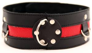 Ошейник черный с красным 