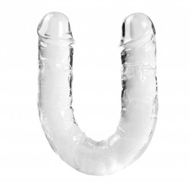 Прозрачный двухсторонний фаллос 33,5 см