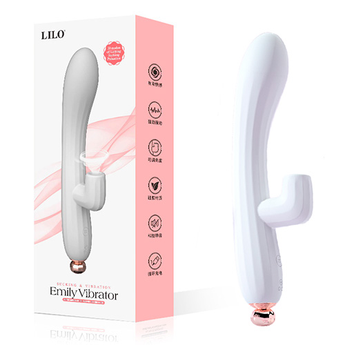 Белый вибратор с двойной стимуляцией USB