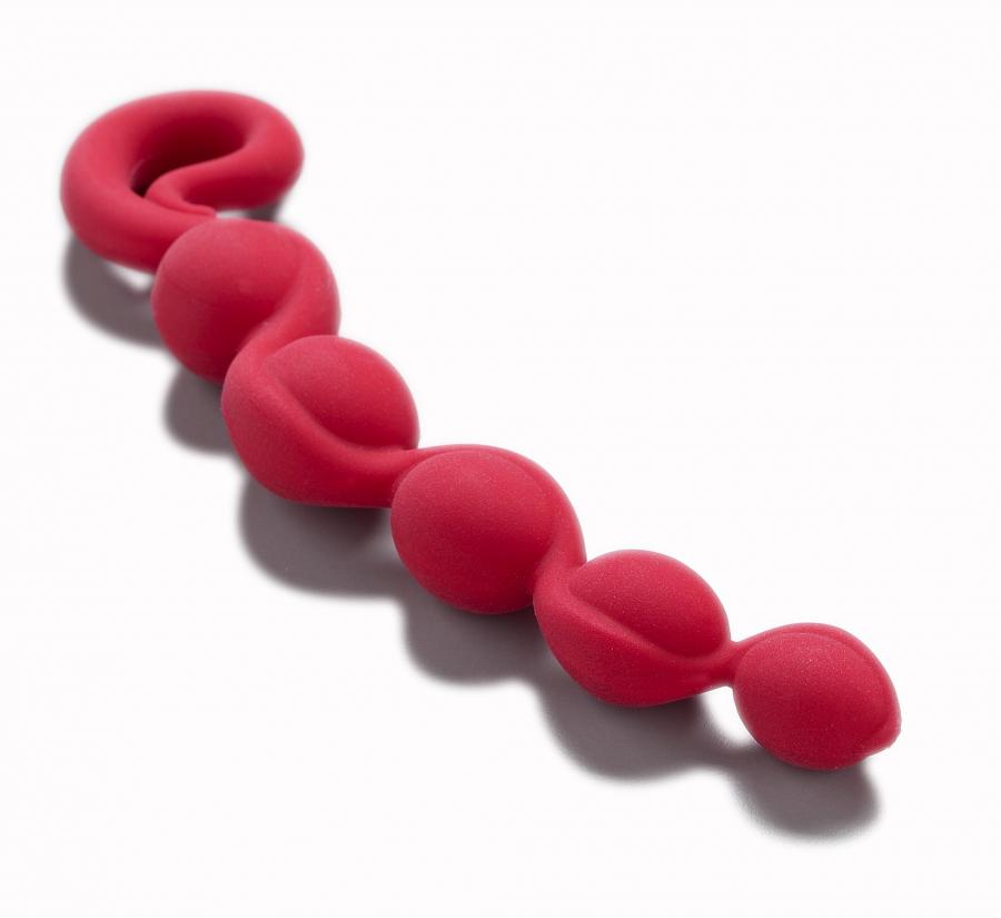 Анальная цепочка Bendybeads красная