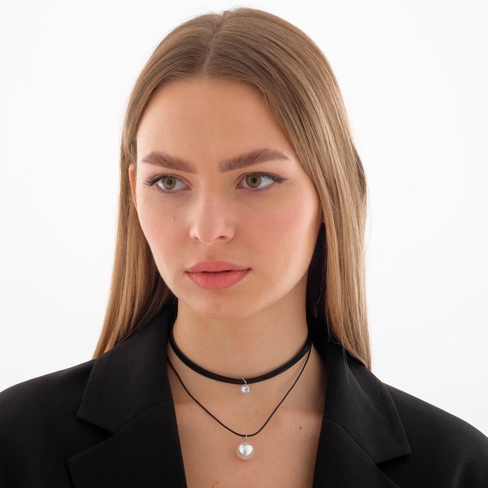 Двойной чокер с бусиной