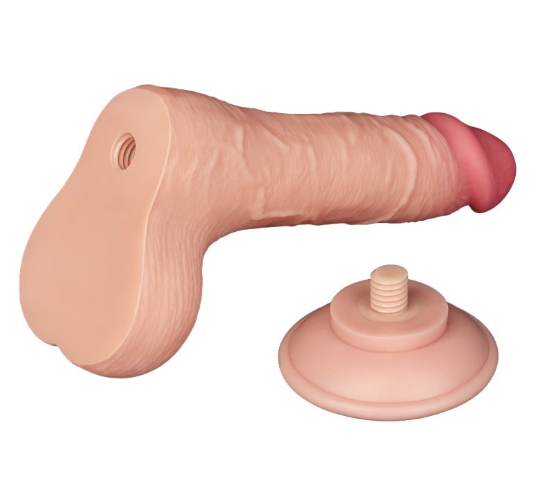 Фаллос на присоске телесный со съемной присоской