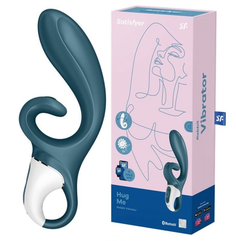 Вибратор с двойной стимуляцией Satisfyer Hug Me Grayblue