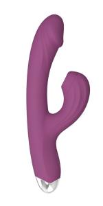 Вибратор-кролик с вакуумным клиторальным отростком Secwell purple 