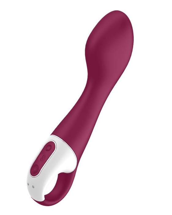 Бордовый вибромасажер Satisfyer G Hot Spot с нагревом