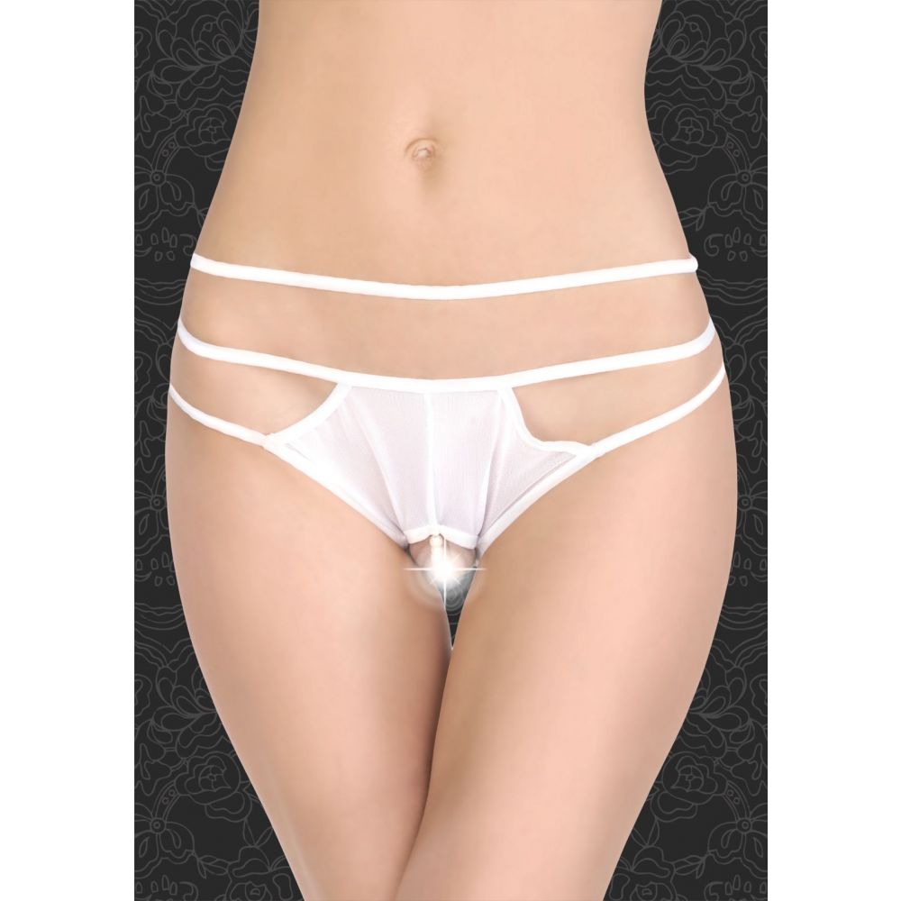 Белые стринги с бусинками 42-44