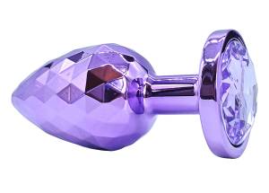 Большая текстурная анальная пробка фиолетовая 