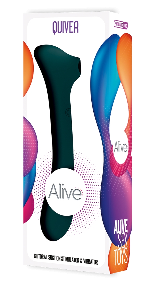 Двухсторонний вакуумный стимулятор New Quiver Teal