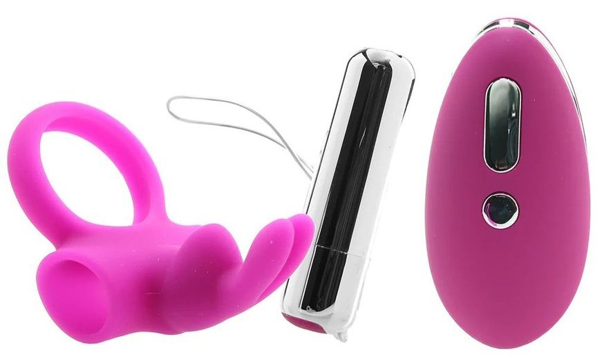 Виброкольцо Happy Rabbit с пультом purple