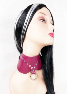 Ошейник широкий вишневый 