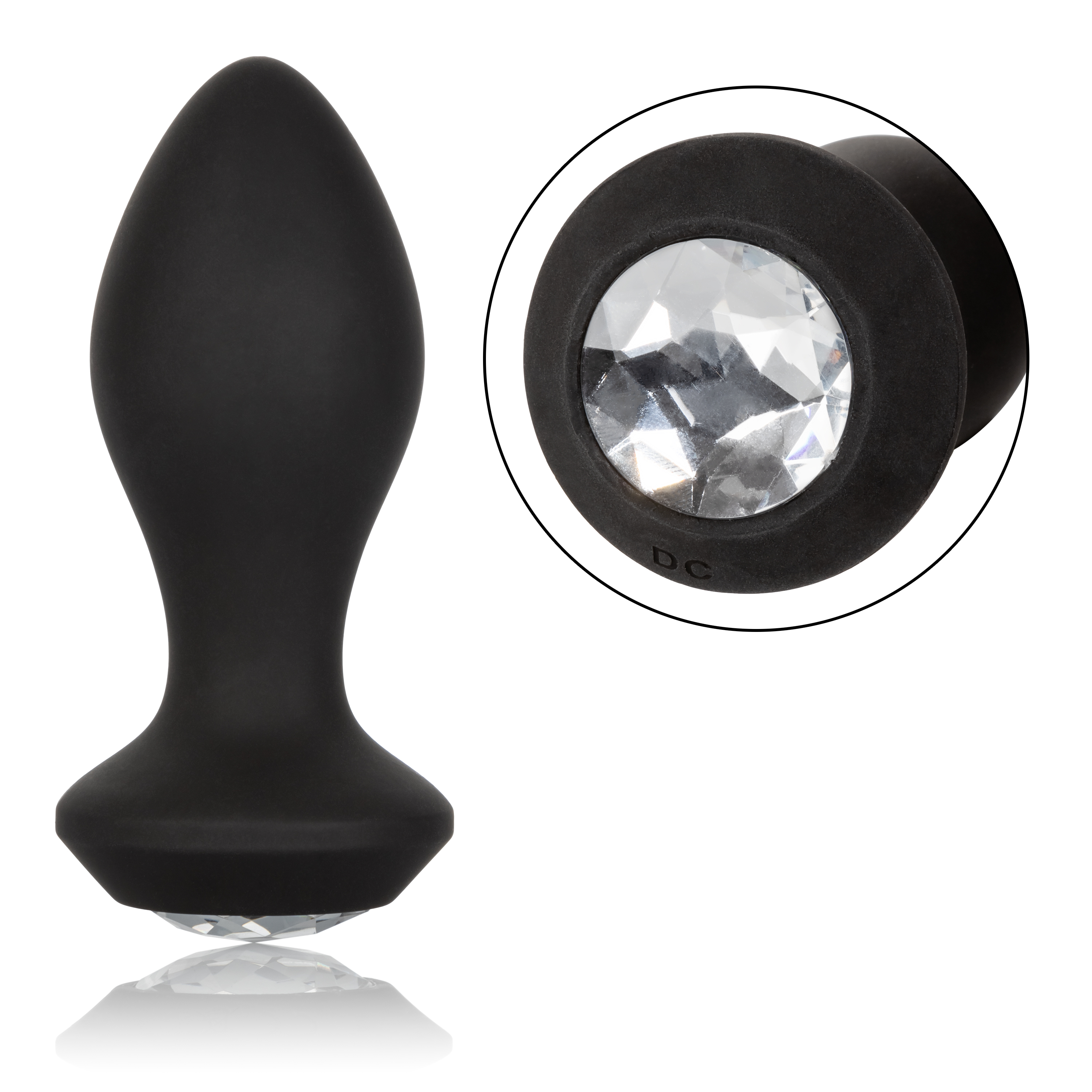 Вибропробка черная с кристаллом black  USB