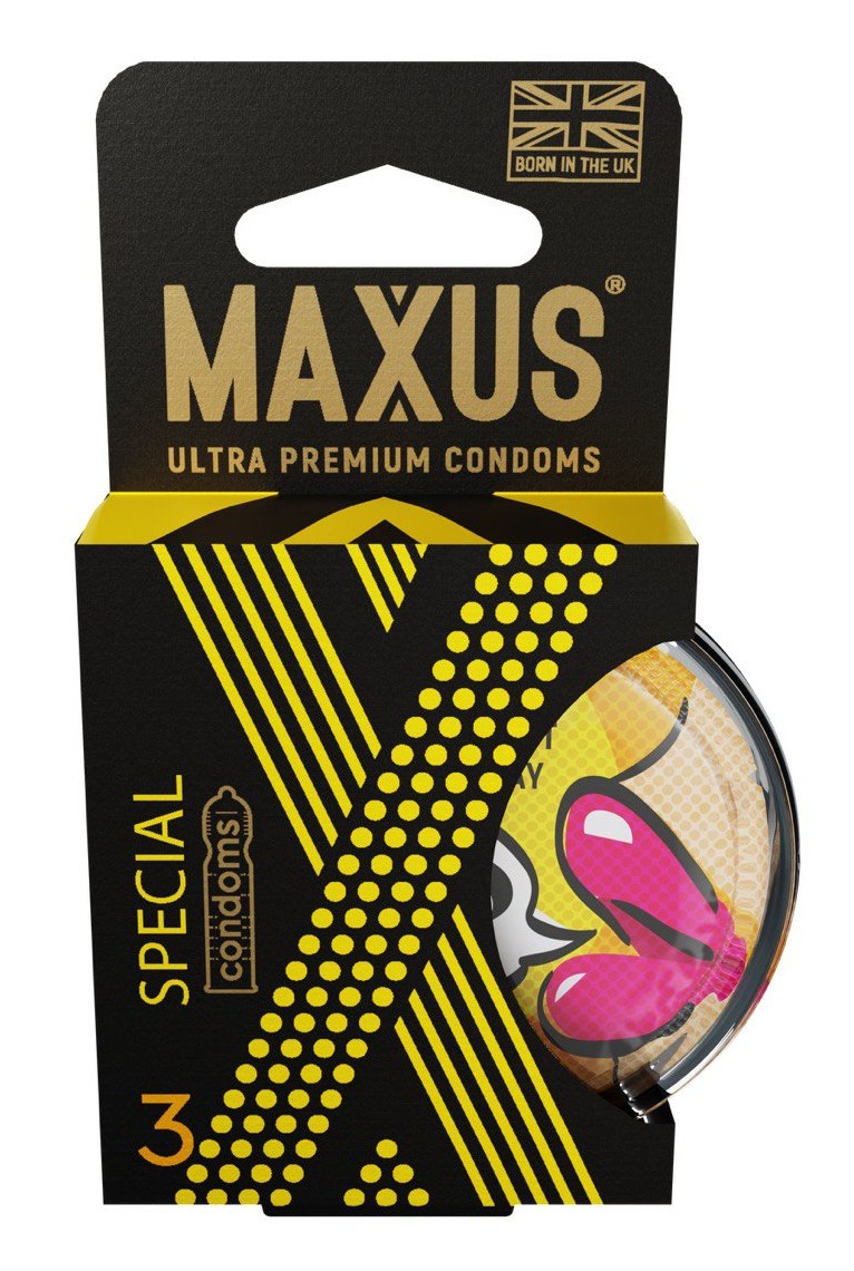 Презервативы точечно-ребристые MAXUS №3 в пластике