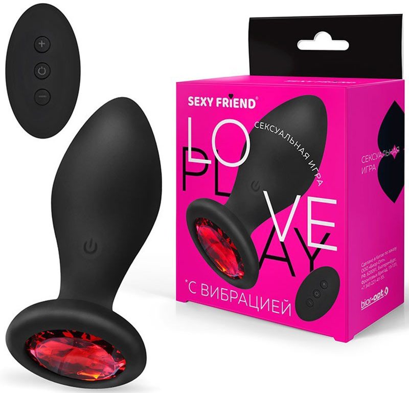 Анальная вибропробка с красным кристаллом L