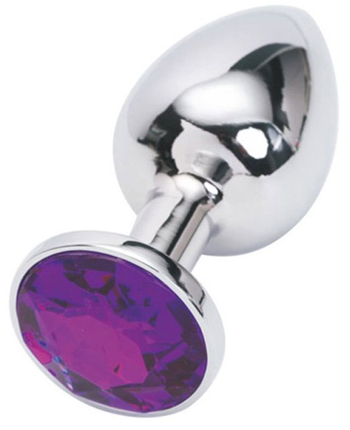 Анальная пробка Butt Plug Silver Medium Purple
