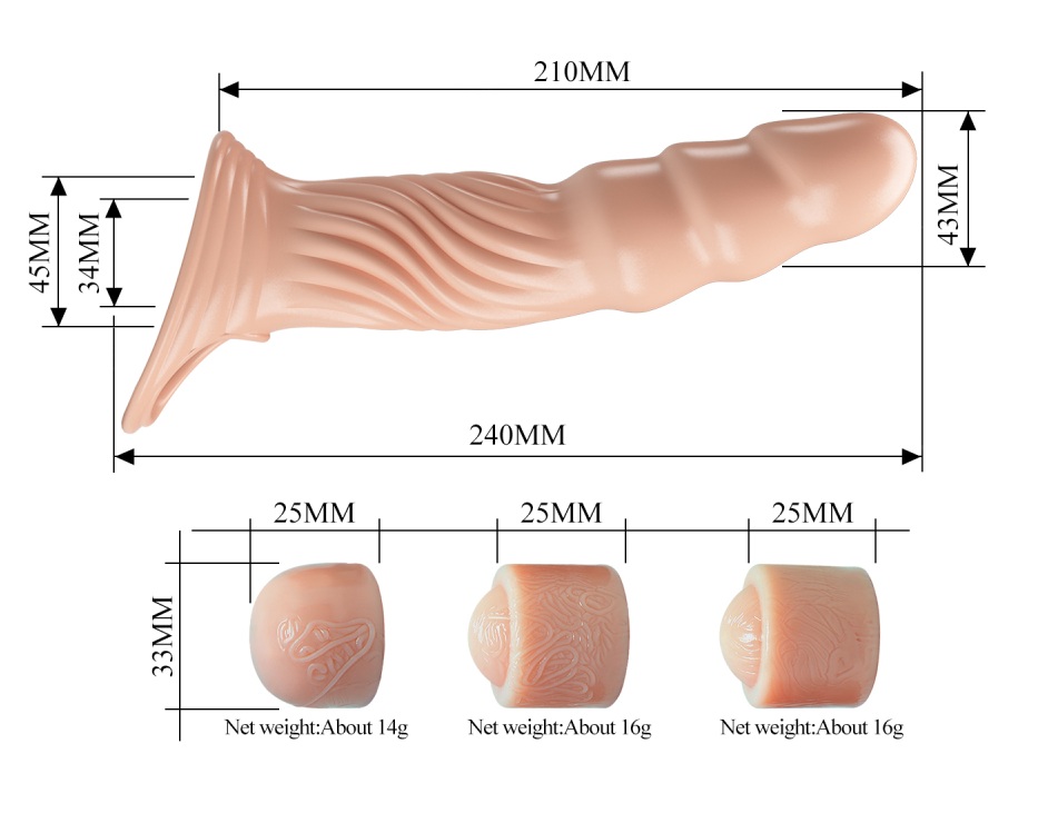 Насадка на пенис с тремя вкладышами-удлинителями