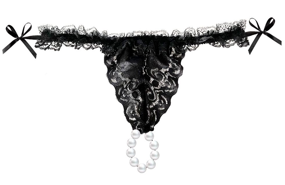 Набор Brazilian Panty из трусиков и лубриканта Black