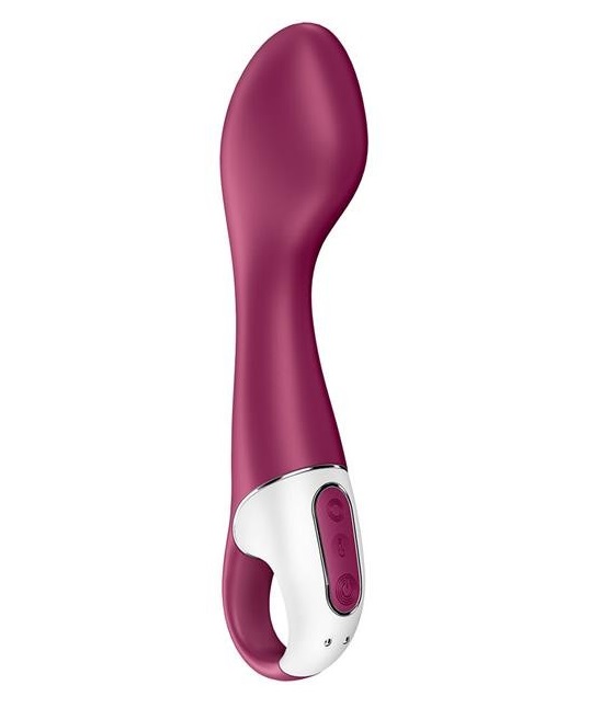 Бордовый вибромасажер Satisfyer G Hot Spot с нагревом