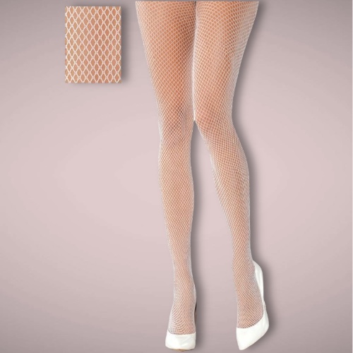 Белые колготки-сетка с доступом OS