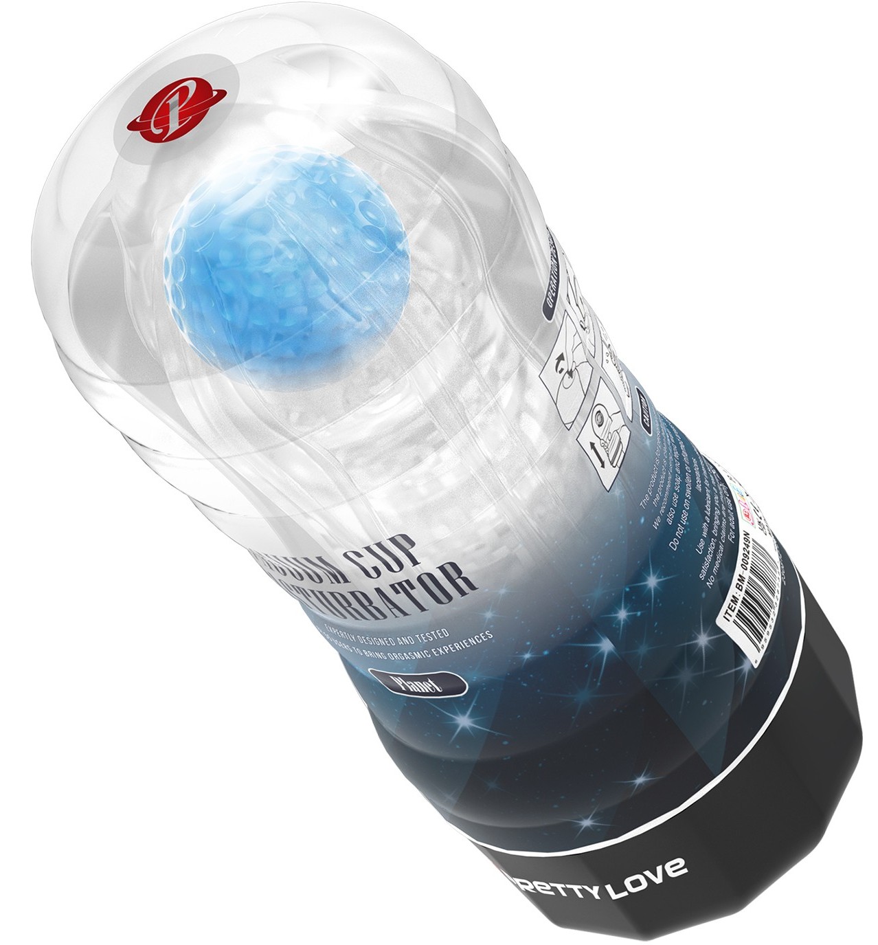 Мастурбатор с массажным шариком Vacuum Cup Masturbator Planet Голубой