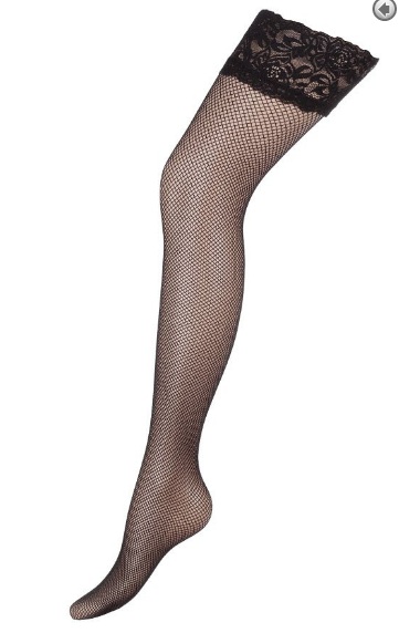 Чулки сеточка с кружевной резинкой L/XL