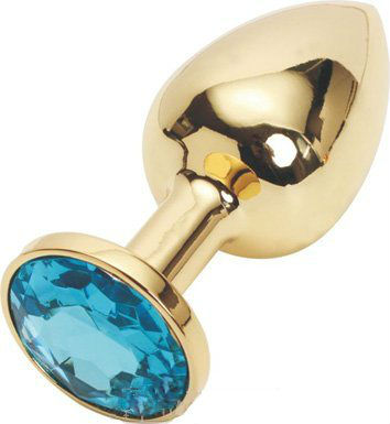 Анальная пробка Butt Plug Gold light Blue